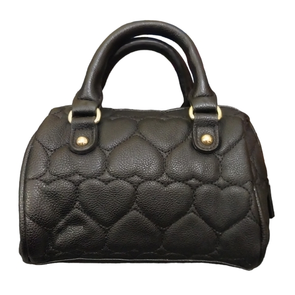 BETSEY JOHNSON QUILTED HEART VEGAN LEATHER MINI HANDBAG - Picture 3 of 10